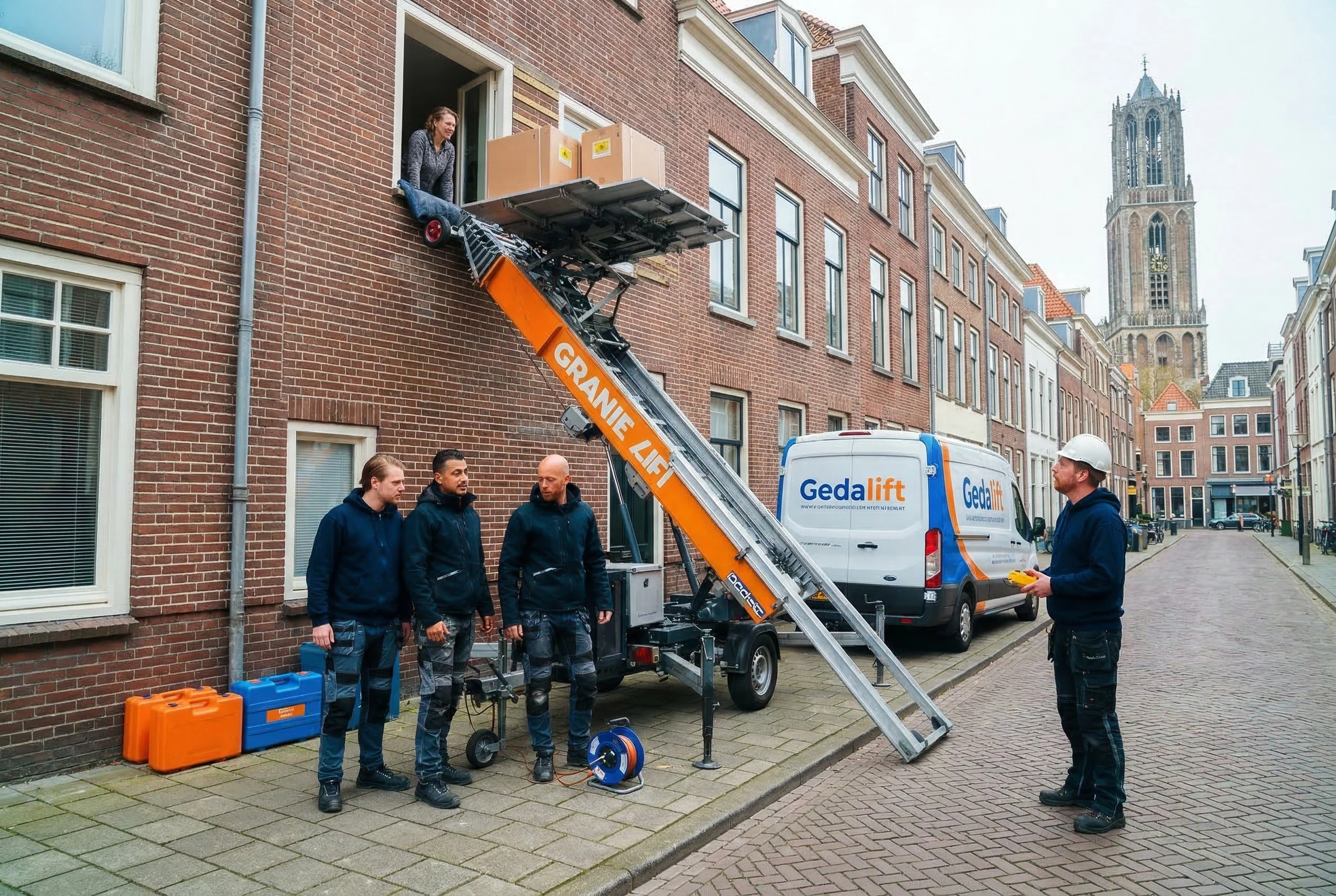 Verhuislift team aan het werk in Lombok Utrecht