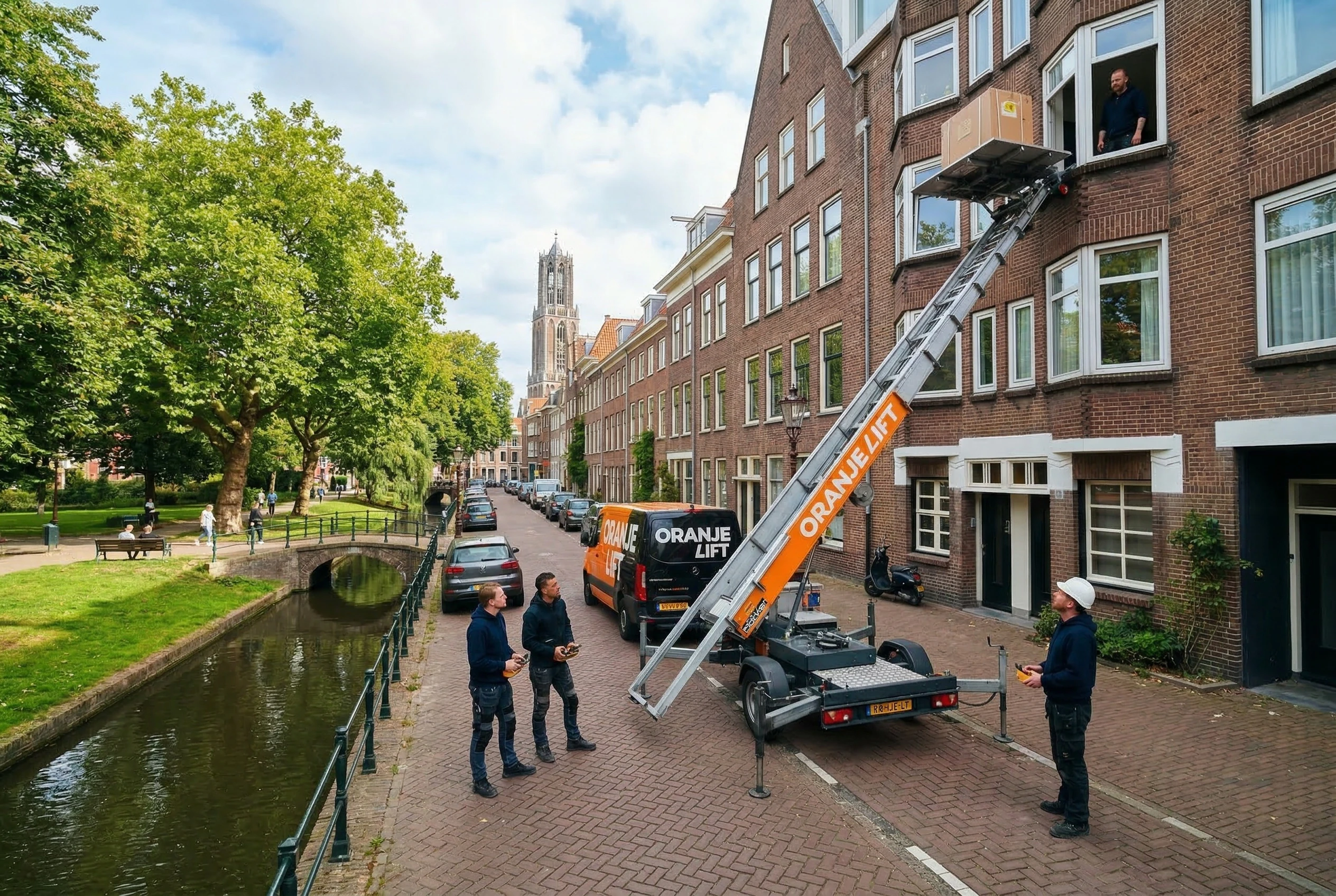 Jong stel verhuist met aanhangerlift in Charlois Rotterdam