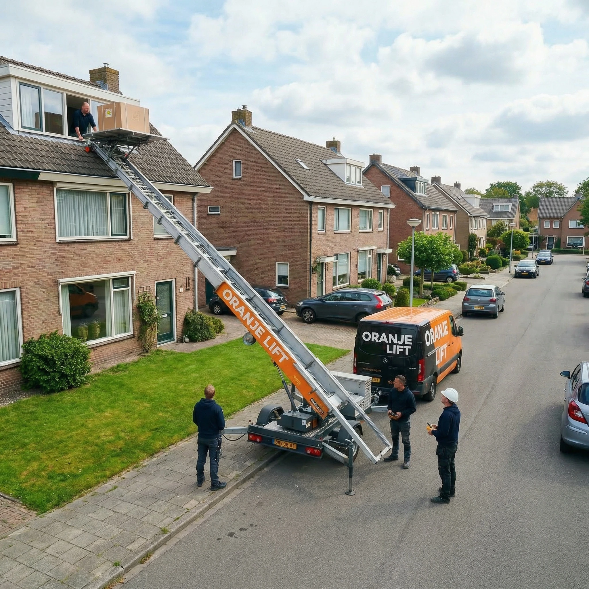Aanhangerlift geplaatst in woonwijk Nederland